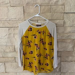 Floral and stripe tee